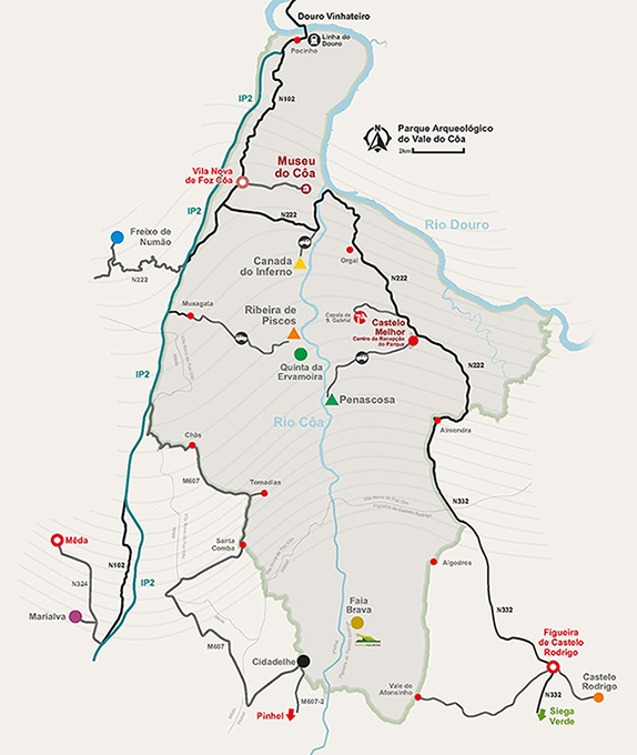 rio coa mapa The Region   Côa Parque